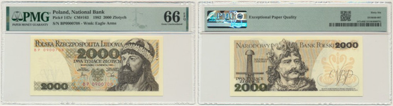 2.000 złotych 1982 - BP - PMG 66 EPQ - pierwsza seria rocznika Pierwsza seria ro...