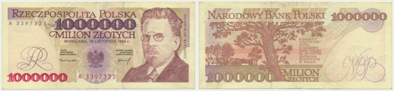 1 milion złotych 1993 - A - rzadka Bardzo rzadka seria w stanach UNC.&nbsp;
 Ro...