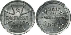 Ost, 2 Kopeck Berlin 1916 A - NGC MS64