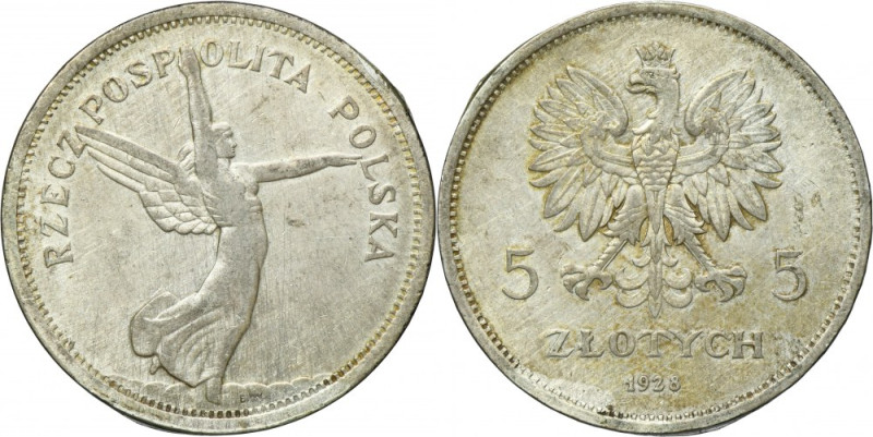 Nike, 5 złotych Bruksela 1928 Moneta czyszczona. Reference: Parchimowicz 114b
G...