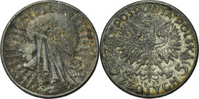 Głowa Kobiety, 5 złotych Warszawa 1933 - FAŁSZERSTWO Z EPOKI