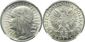Głowa Kobiety, 10 złotych Londyn 1932 - NGC MS63