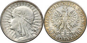 Głowa Kobiety, 10 złotych Londyn 1932