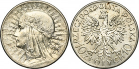 Głowa Kobiety, 10 złotych Londyn 1932