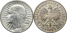 Głowa Kobiety, 10 złotych Londyn 1932
