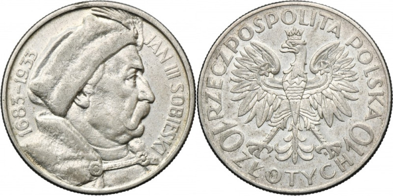 Sobieski, 10 złotych 1933 &nbsp; Menniczej świeżości moneta z zachowanym natural...