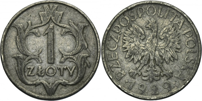 1 złoty 1929 - FAŁSZERSTWO Z EPOKI Ciekawe fałszerstwo z epoki. 
 Średnica 25 m...