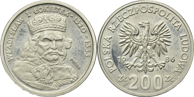 PRÓBA, 200 złotych 1986 Władysław I Łokietek Nakład 10.000 sztuk.
Reference: Pa...