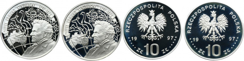 Zestaw, 10 złotych 1997 Paweł Edmund Strzelecki (2 szt.) Zestaw dwóch monet o no...