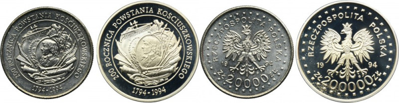 Zestaw, 20.000-200.000 złotych 1994 200. rocznica Powstania Kościuszkowskiego (2...