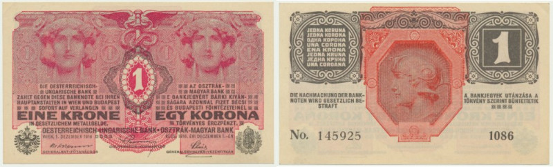 Austria, 1 Krone 1916 Imperfections around corners that do not affect the design...