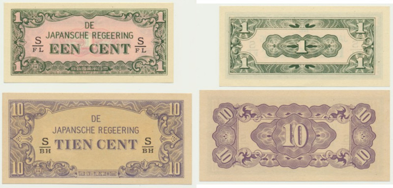 Netherlands East Indies, set of 1-10 Cents (1942) Fantastic crisp banknotes with...