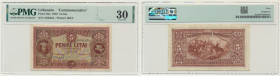 Lithuania, 5 Litas 1929 - PMG 30