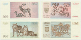 Lithuania, 200-500 Talonas 1993 (2 pcs.) - low number (200 Talonas)