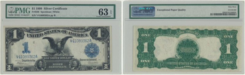 USA, Blue Seal, 1 Dollar 1899 - Speelman & White - PMG 63 EPQ Signatures Speelma...