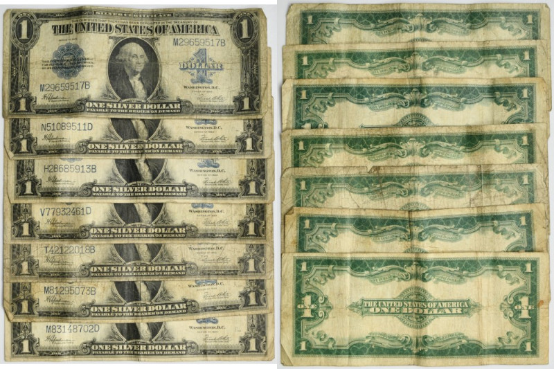 USA, Silver Certificate, 1 Dollar 1923 - Speelman & White (7 pcs.) Speelman & Wh...