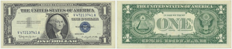 USA, Silver Certificate, 1 Dollar 1957 B - Granahan & Dillon - Signatures Granah...