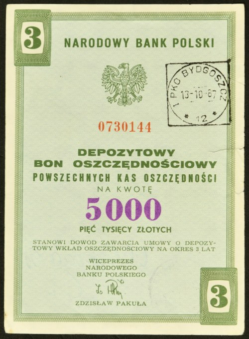 3-letni Depozytowy Bon Oszczędnościowy PKO, 5 000 zł 3-letni Depozytowy Bon Oszc...