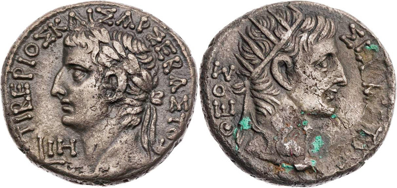 ÄGYPTEN ALEXANDRIA
Tiberius mit Divus Augustus, 14-37 n. Chr. BI-Tetradrachme 3...