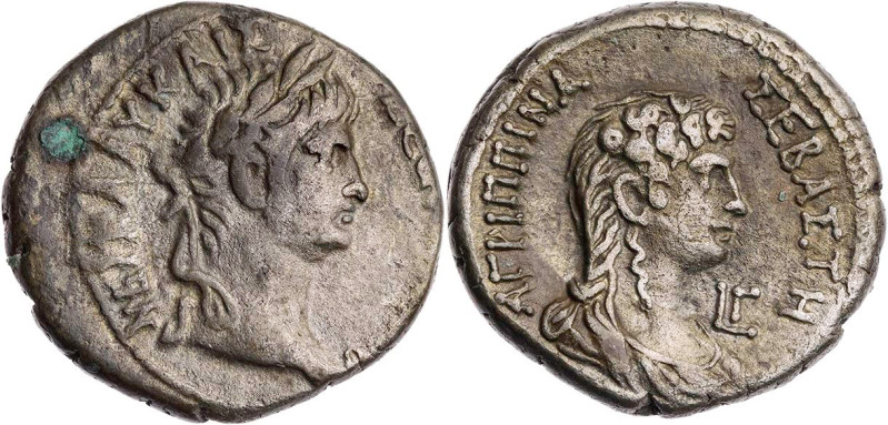 ÄGYPTEN ALEXANDRIA
Nero mit Agrippina minor, 54-59 n. Chr. BI-Tetradrachme 56/5...