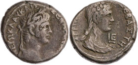 ÄGYPTEN ALEXANDRIA
Nero mit Agrippina minor, 54-59 n. Chr. BI-Tetradrachme 58/59 n. Chr. (= Jahr 5) Vs.: Kopf des Nero mit Lorbeerkranz n. r., Rs.: d...