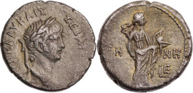 ÄGYPTEN ALEXANDRIA
Nero, 54-68 n. Chr. BI-Tetradrachme 58/59 n. Chr. (= Jahr 5) Vs.: Kopf mit Lorbeerkranz n. r., Rs.: Eirene steht mit Kerykeion und...