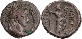 ÄGYPTEN ALEXANDRIA
Nero, 54-68 n. Chr. BI-Tetradrachme 59/60 n. Chr. (= Jahr 6) Vs.: Kopf mit Lorbeerkranz n. r., Rs.: Genius Populi Romani steht mit...