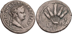ÄGYPTEN ALEXANDRIA
Nero, 54-68 n. Chr. BI-Tetradrachme 62/63 n. Chr. (= Jahr 9) Vs.: Kopf mit Lorbeerkranz n. r., Rs.: Bündel aus fünf Kornähren, lin...