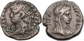 ÄGYPTEN ALEXANDRIA
Nero, 54-68 n. Chr. BI-Tetradrachme 67/68 n. Chr. (= Jahr 14) Vs.: Büste mit Ägis und Strahlenkrone n. l., links im Feld Jahresang...