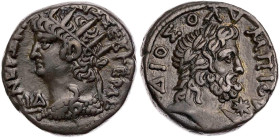 ÄGYPTEN ALEXANDRIA
Nero, 54-68 n. Chr. BI-Tetradrachme 67/68 n. Chr. (= Jahr 14) Vs.: Büste mit Ägis und Strahlenkrone n. l., links im Feld Jahresang...