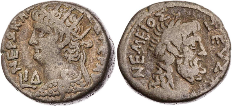 ÄGYPTEN ALEXANDRIA
Nero, 54-68 n. Chr. BI-Tetradrachme 67/68 n. Chr. (= Jahr 14...