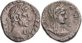 ÄGYPTEN ALEXANDRIA
Galba, 68/69 n. Chr. BI-Tetradrachme 68/69 n. Chr. (= Jahr 2) Vs.: Kopf mit Lorbeerkranz n. r., rechts im Feld Jahresangabe, Rs.: ...