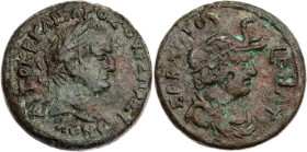 ÄGYPTEN ALEXANDRIA
Vespasianus, 69-79 n. Chr. AE-Diobol 76/77 n. Chr. (= Jahr 9) Vs.: Kopf mit Lorbeerkranz n. r., Rs.: drapierte Büste der Alexandri...