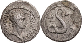 ÄGYPTEN ALEXANDRIA
Nerva, 96-98 n. Chr. BI-Tetradrachme 96/97 n. Chr. (= Jahr 1) Vs.: Kopf mit Lorbeerkranz n. r., Rs.: Agathodaimon-Schlange mit Skh...