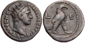 ÄGYPTEN ALEXANDRIA
Traianus, 98-117 n. Chr. BI-Tetradrachme 101/102 n. Chr. (= Jahr 5) Vs.: Kopf mit Strahlenkrone n. r., Rs.: Adler steht n. r., in ...