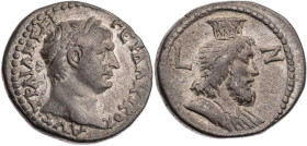 ÄGYPTEN ALEXANDRIA
Traianus, 98-117 n. Chr. BI-Tetradrachme 103/104 n. Chr. (= Jahr 7) Vs.: Kopf mit Lorbeerkranz n. r., Rs.: drapierte Büste des Ser...