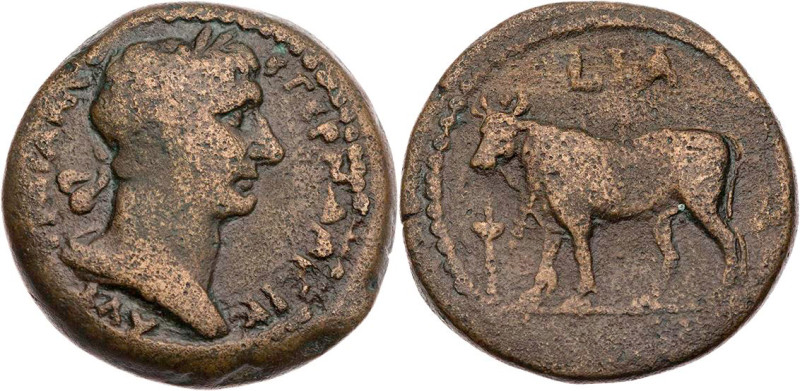 ÄGYPTEN ALEXANDRIA
Traianus, 98-117 n. Chr. AE-Diobol 107/108 n. Chr. (= Jahr 1...
