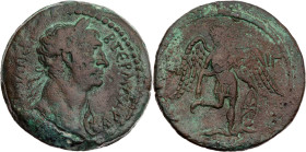 ÄGYPTEN ALEXANDRIA
Traianus, 98-117 n. Chr. AE-Drachme 109/110 n. Chr. (= Jahr 13) Vs.: Büste mit Ägis und Lorbeerkranz n. r., Rs.: geflügelte Nemesi...