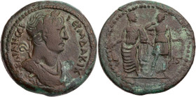 ÄGYPTEN ALEXANDRIA
Traianus, 98-117 n. Chr. AE-Drachme 112/113 n. Chr. (= Jahr 16) Vs.: gepanzerte und drapierte Büste mit Lorbeerkranz n. r., Rs.: A...