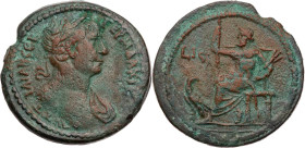 ÄGYPTEN ALEXANDRIA
Traianus, 98-117 n. Chr. AE-Drachme 112/113 n. Chr. (= Jahr 16) Vs.: Büste mit drapierter linker Schulter und Lorbeer-Ähren-Kranz ...