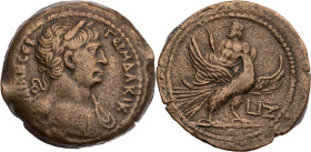 ÄGYPTEN ALEXANDRIA
Traianus, 98-117 n. Chr. AE-Drachme 113/114 n. Chr. (= Jahr 17) Vs.: Büste mit drapierter linker Schulter und Lorbeer-Ähren-Kranz ...