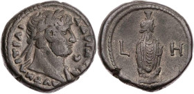 ÄGYPTEN ALEXANDRIA
Hadrianus, 117-138 n. Chr. BI-Tetradrachme 123/124 n. Chr. (= Jahr 8) Vs.: Kopf mit drapierter linker Schulter und Lorbeerkranz n....