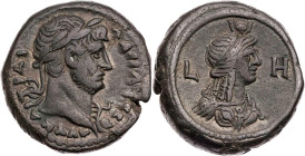 ÄGYPTEN ALEXANDRIA
Hadrianus, 117-138 n. Chr. BI-Tetradrachme 123/124 n. Chr. (= Jahr 8) Vs.: Kopf mit Ägis und Lorbeerkranz n. r., Rs.: drapierte Bü...