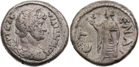 ÄGYPTEN ALEXANDRIA
Hadrianus, 117-138 n. Chr. BI-Tetradrachme 124/125 n. Chr. (= Jahr 9) Vs.: gepanzerte und drapierte Büste mit Lorbeerkranz n. r., ...