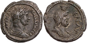 ÄGYPTEN ALEXANDRIA
Hadrianus, 117-138 n. Chr. BI-Tetradrachme 124/125 n. Chr. (= Jahr 9) Vs.: gepanzerte und drapierte Büste mit Lorbeerkranz n. r., ...