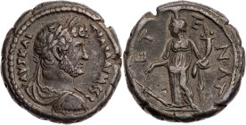 ÄGYPTEN ALEXANDRIA
Hadrianus, 117-138 n. Chr. BI-Tetradrachme 124/125 n. Chr. (= Jahr 9) Vs.: gepanzerte und drapierte Büste mit Lorbeerkranz n. r., ...