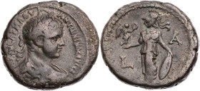 ÄGYPTEN ALEXANDRIA
Elagabal, 218-222 n. Chr. BI-Tetradrachme 218 n. Chr. (= Jahr 1) Vs.: gepanzerte und drapierte Büste mit Lorbeerkranz n. r., Rs.: ...