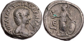ÄGYPTEN ALEXANDRIA
Aquilia Severa, 2. und 4. Gemahlin des Elagabal, 220/221 und 221/222 n. Chr. BI-Tetradrachme 221/222 n. Chr. (= Jahr 5 des Elagaba...