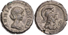 ÄGYPTEN ALEXANDRIA
Annia Faustina, 3. Gemahlin des Elagabal, 221 n. Chr. BI-Tetradrachme 221/222 n. Chr. (= Jahr 5 des Elagabal) Vs.: drapierte Büste...