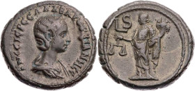 ÄGYPTEN ALEXANDRIA
Orbiana, Gemahlin des Severus Alexander, 225-227 n. Chr. BI-Tetradrachme 226/227 n. Chr. (= Jahr 6 des Severus Alexander) Vs.: dra...
